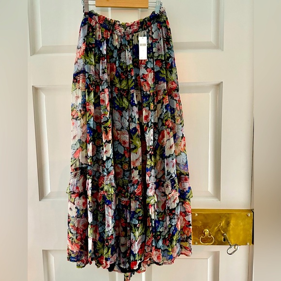 Anthropologie Dresses & Skirts - Anthropologie Floral Long Maxi Skirt Elastic Waistband NWT Size- Medium